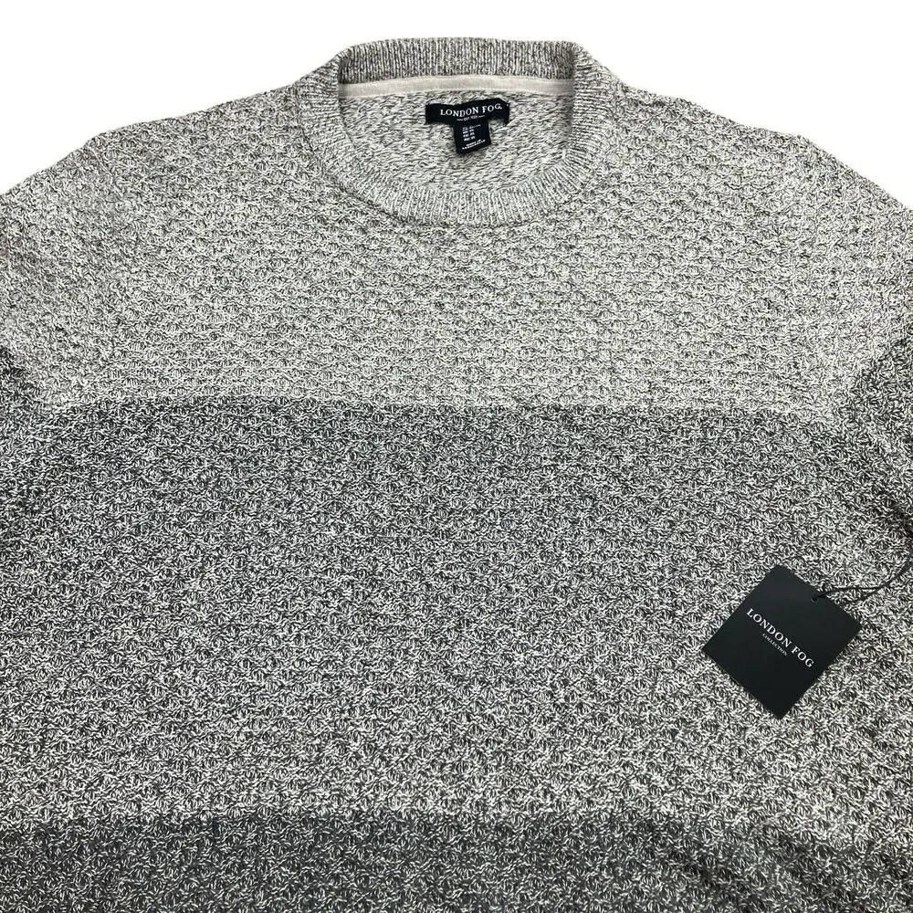 London Fog Gray‎ Ombre Sweater Mens XL Clean Minimalist Cozy Spring Knit